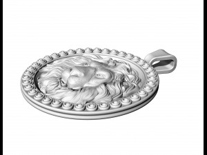 Angry lion pendant Modèles 3D en vedette