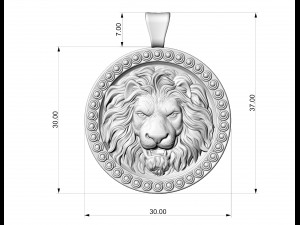 Angry lion pendant Modèles 3D en vedette