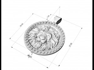 Angry lion pendant Modèles 3D en vedette