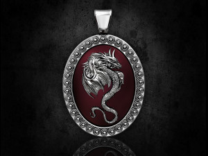 Dragon oval pendant Modèles 3D en vedette