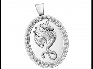 Dragon oval pendant Modèles 3D en vedette