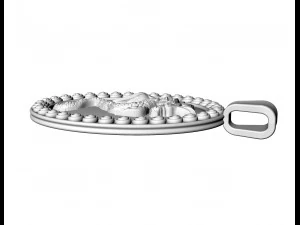 Овальний кулон дракона 3D Принт Модель