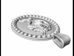 Dragon oval pendant Modèles 3D en vedette