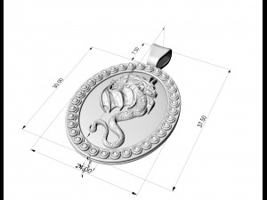 Dragon oval pendant Modèles 3D en vedette