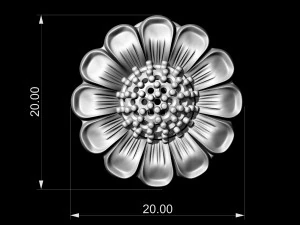 Flower Earrings with gems ball 3D Print Model