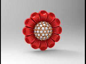 Flower pendant with gems ball Model Cetak 3D