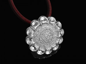Flower pendant with gems ball Model Cetak 3D