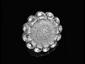 Підвіска-квітка з кулею з дорогоцінними каменями 3D Принт Модель