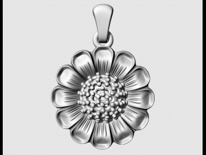 Flower pendant with gems ball Model Cetak 3D
