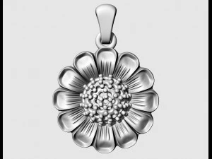 Підвіска-квітка з кулею з дорогоцінними каменями 3D Принт Модель