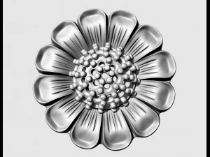 Підвіска-квітка з кулею з дорогоцінними каменями 3D Принт Модель