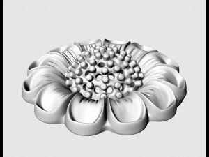 Підвіска-квітка з кулею з дорогоцінними каменями 3D Принт Модель