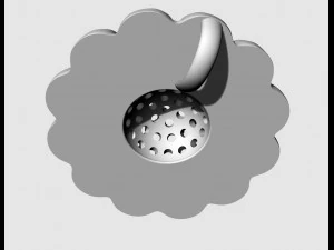 Підвіска-квітка з кулею з дорогоцінними каменями 3D Принт Модель