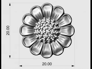 Підвіска-квітка з кулею з дорогоцінними каменями 3D Принт Модель