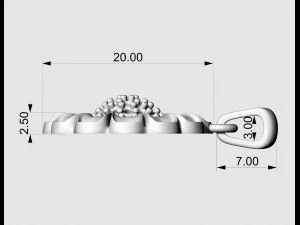 Підвіска-квітка з кулею з дорогоцінними каменями 3D Принт Модель