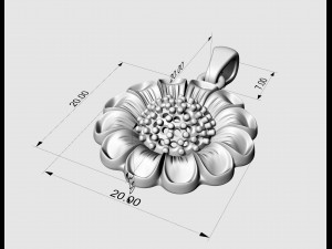 Flower pendant with gems ball Model Cetak 3D