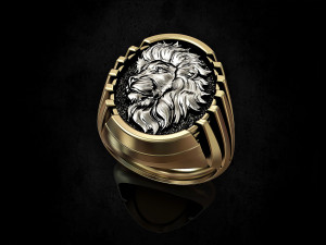 Lion profile ring 3D 打印模型