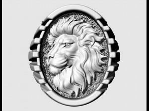 Lion profile ring 3D 打印模型