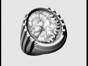 Lion profile ring 3D 打印模型
