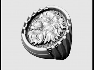 Lion profile ring 3D 打印模型