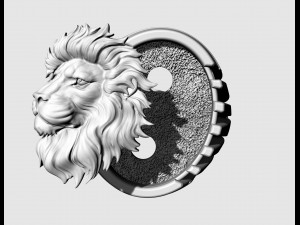 Lion profile ring 3D 打印模型