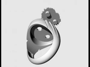 Lion profile ring 3D Print Model
