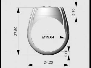 Lion profile ring 3D Print Model