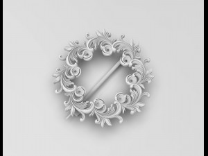 Leaves brooch with gems Model Cetak 3D