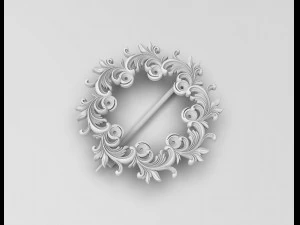 Leaves brooch with gems 3D Print Model