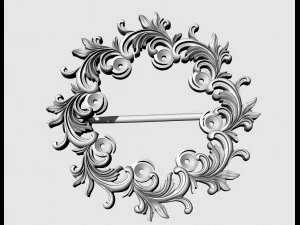 Leaves brooch with gems 3D Print Model