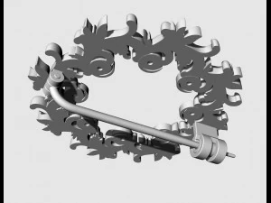 Leaves brooch with gems 3D Print Model