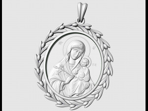 Jesus with Mary pendant 3D 打印模型