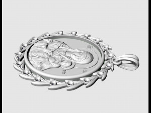 Jesus with Mary pendant 3D 打印模型