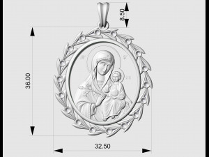 Jesus with Mary pendant 3D 打印模型