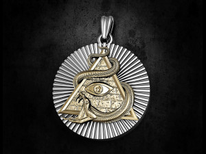 All seeing eye with snake pendant Modelo de impresión 3D