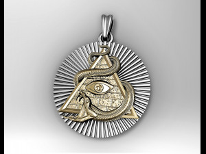 All seeing eye with snake pendant 3D 打印模型