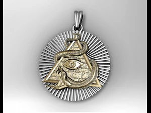 All seeing eye with snake pendant 3D Print Model