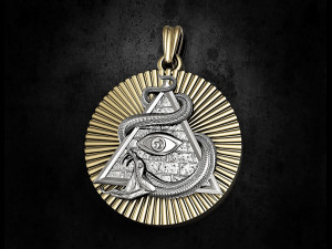 All seeing eye with snake pendant 3D 打印模型