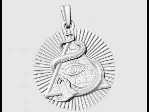All seeing eye with snake pendant 3D 打印模型