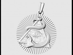 All seeing eye with snake pendant 3D 打印模型