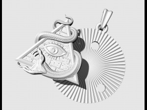 All seeing eye with snake pendant 3D 打印模型
