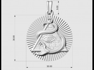 All seeing eye with snake pendant 3D 打印模型