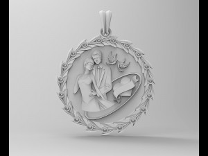 Wedding pendant 3D Print Model