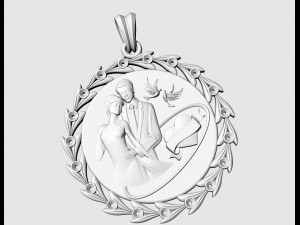 Wedding pendant 3D Print Model