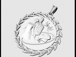 Wedding pendant 3D Print Model