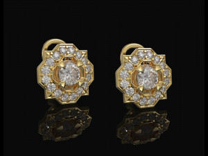 Fancy earrings with gems 3D-printmodel