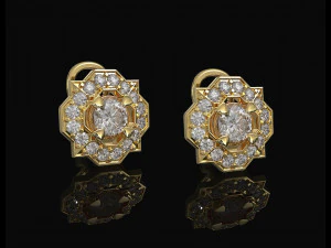 Елегантні сережки з самоцвітами 3D Принт Модель