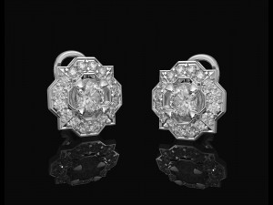 Fancy earrings with gems 3Dプリントモデル