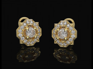 Fancy earrings with gems 3Dプリントモデル