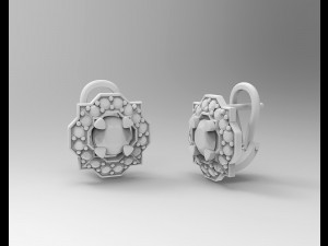 Fancy earrings with gems 3Dプリントモデル
